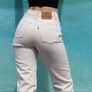 Vintage Levi 501 White 4 Copper Button Fly Jeans